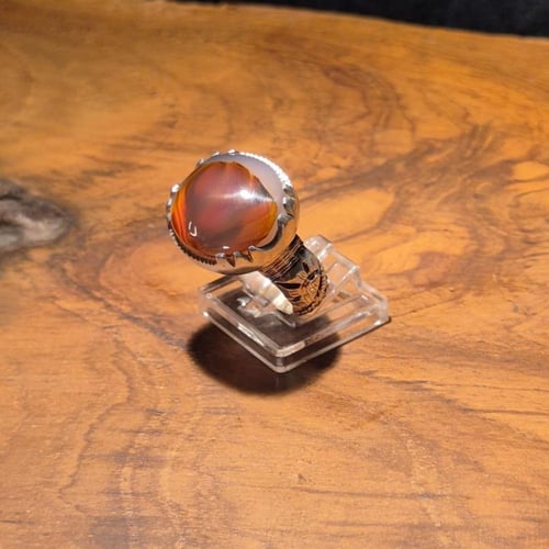 عقيق يماني مزعفر على صياغة برتاش شغل يدوي