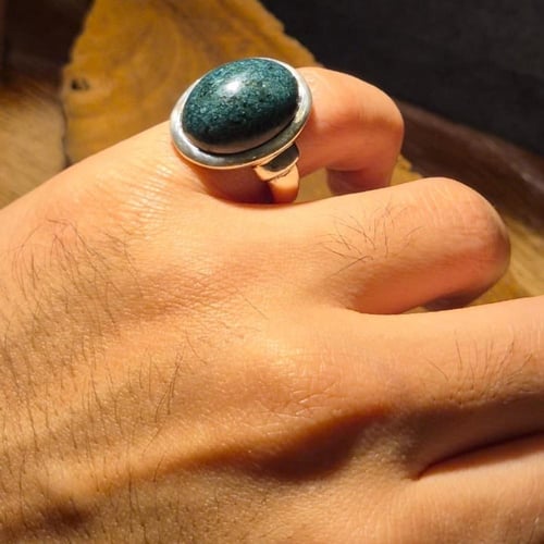 خاتم ملكي عقيق يماني طحلبي