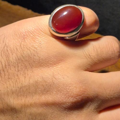 خاتم عقيق يماني صياغة عقيل اليدوية