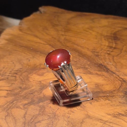 خاتم عقيق يماني فاخر صياغه ملكيه يدوية