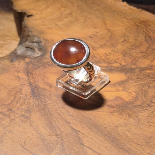 خاتم عقيق يماني ملكي فاخر مميز يدوية