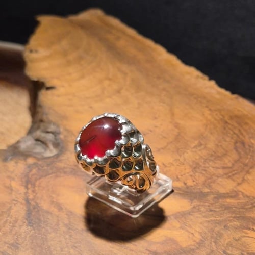 خاتم عقيق يماني فاخر صياغه حماده vip