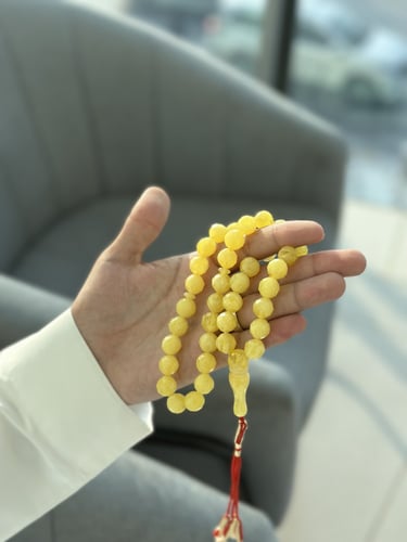 سبحة تراب كهرمان قص مميز