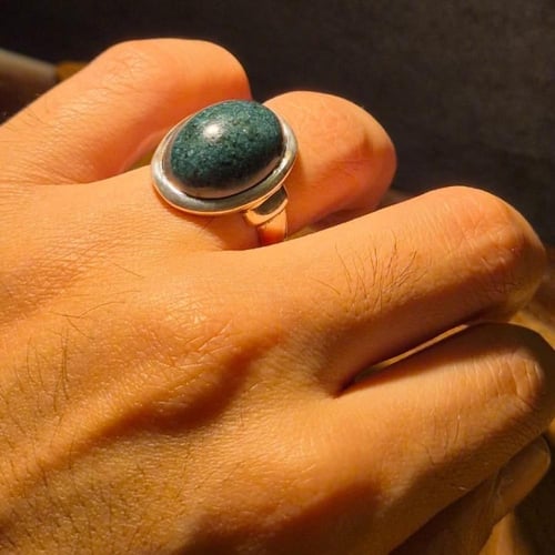 خاتم ملكي عقيق يماني طحلبي