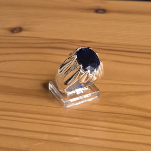 خاتم ملكي زفير كحلي غامق صياغه حماده vip