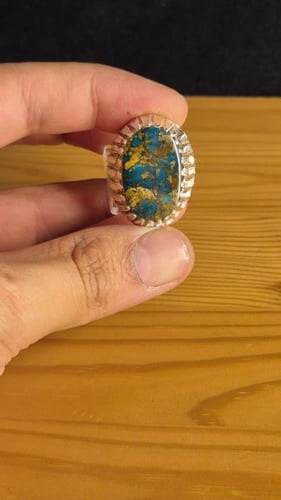 خاتم فيروزي نيشابوري حسيني عروق ذهبية