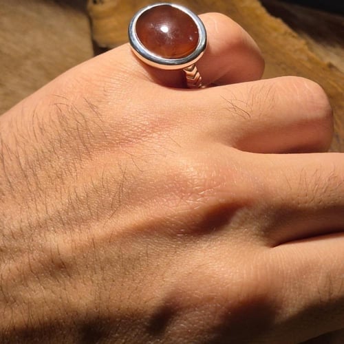 خاتم عقيق يماني ملكي فاخر مميز يدوية