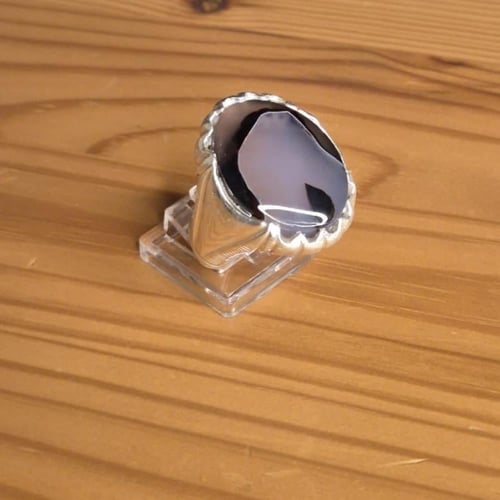 خاتم عقيق يماني لوحه فنيه طبيعي صياغه مميزة