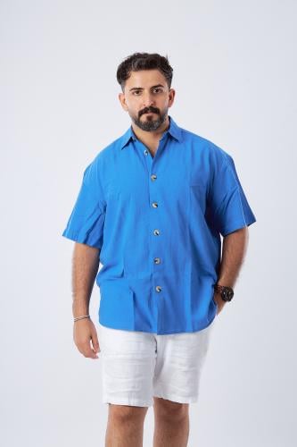 قميص بكم قصيرلنن طبيعي