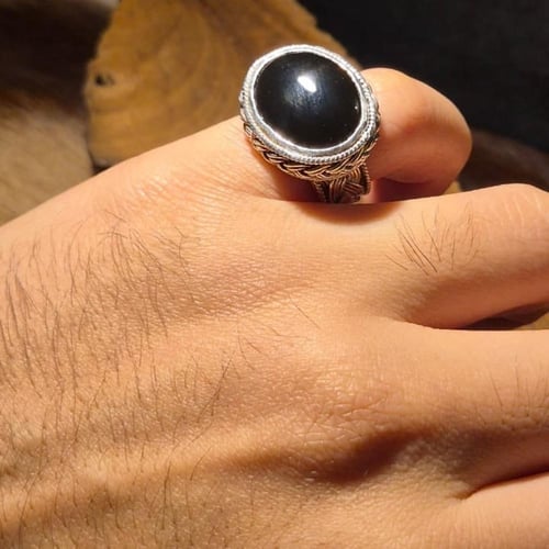 خاتم عقيق يماني جزاع صياغه يدوية