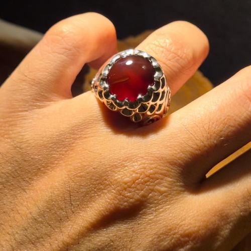 خاتم عقيق يماني فاخر صياغه حماده vip