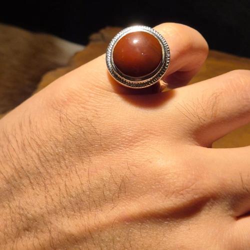 خاتم ملكي عقيق يماني كبدي فاخر