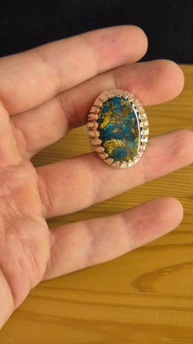 خاتم فيروزي نيشابوري حسيني عروق ذهبية