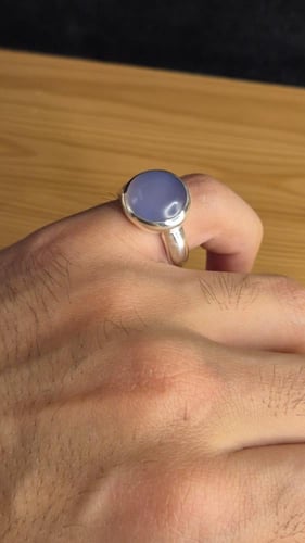 خاتم ملكي عقيق يماني سماوي