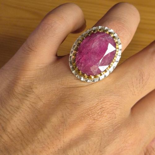 خاتم ياقوت افريقي طبيعي