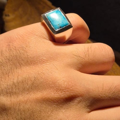 خاتم فيروزي صياغه ملكيه فاخرة