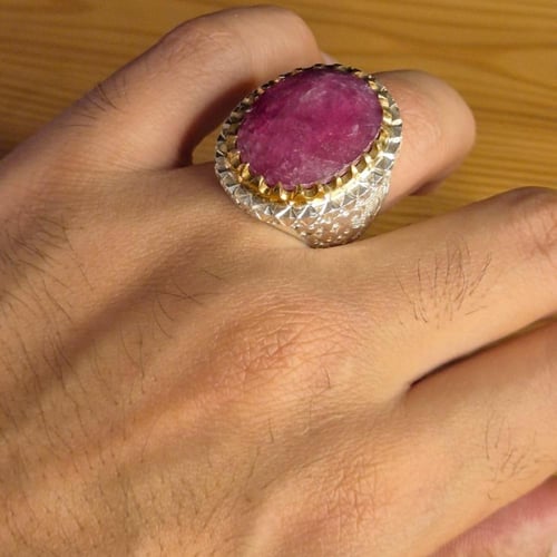 خاتم ياقوت افريقي طبيعي