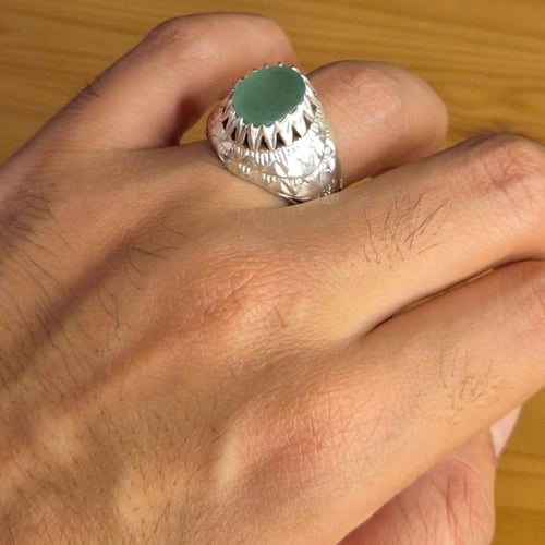 خاتم زمرد صياغه ثقيلة