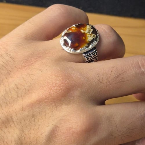 خاتم عقيق يماني صياغه البحرين مميزه