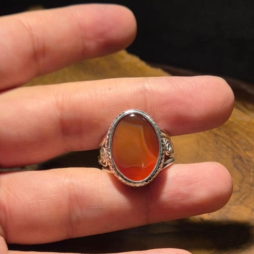 خاتم عقيق يماني صياغه نجرانية يدوية