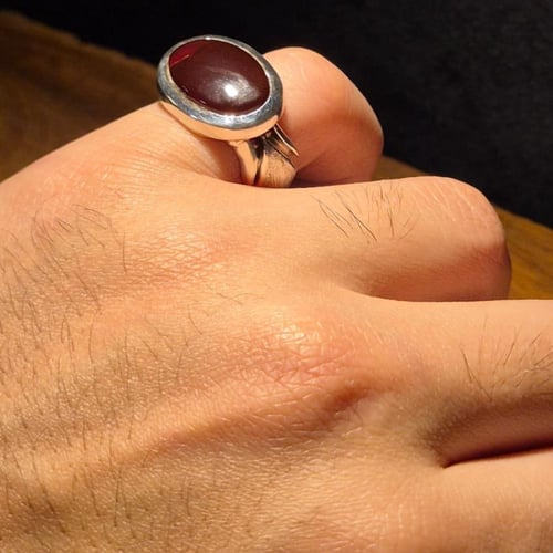 خاتم عقيق يماني كرزي على صياغةحماده vip