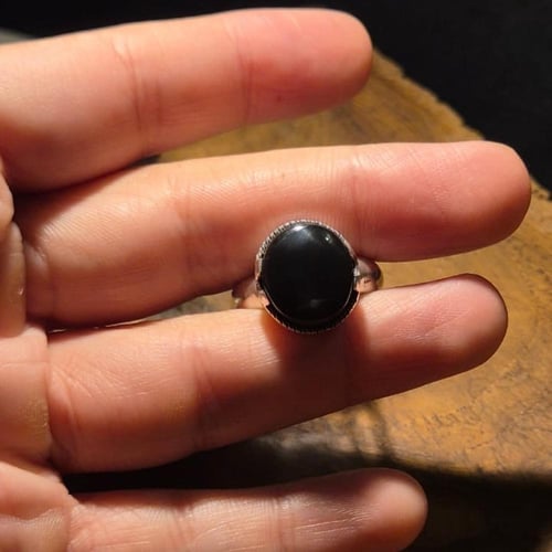 خاتم عقيق جزاع ملكي فاخر صياغه يدوية