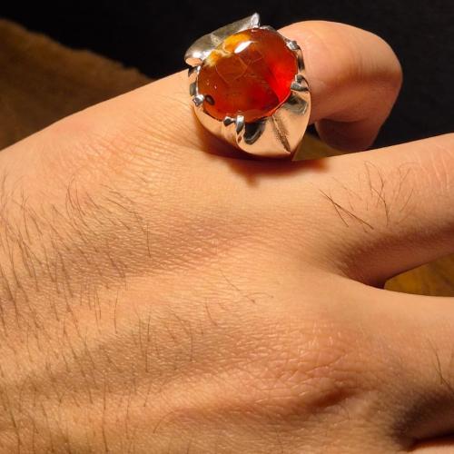 خاتم عقيق يماني مزعفر صياغة حمادة vip