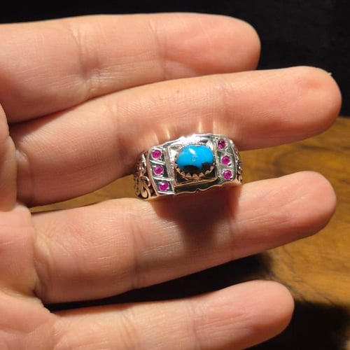 خاتم ملكي فيروزي نيشابوري على صياغه الفاخرة مطعم ب...