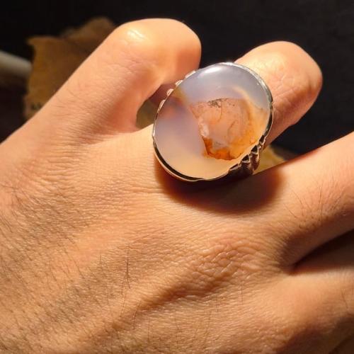 خاتم عقيق يماني مصور سمكه