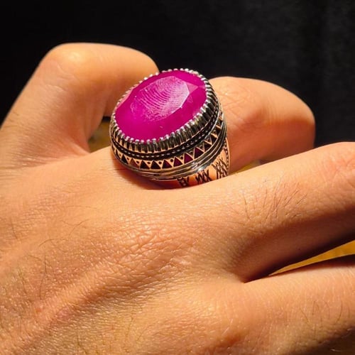 خاتم الياقوت الاحمر صياغة ثقيلة ايرانية