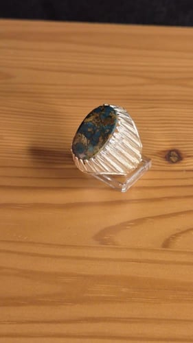 خاتم فيروزي نيشابوري حسيني عروق ذهبية