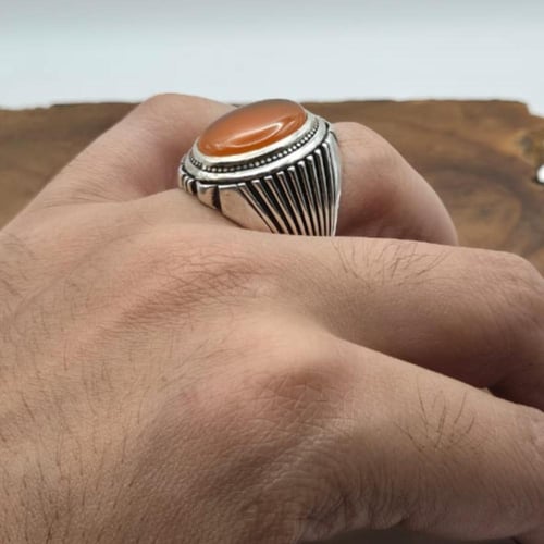 خاتم عقيق يماني صياغة حمزة