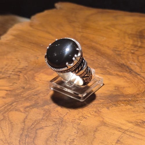 خاتم عقيق يماني جزاع ملكي فاخر على صياغة غلام شغل...