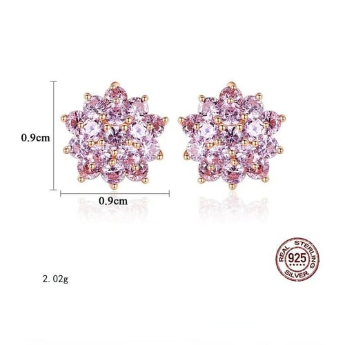 حلق اذان فضة متوج بحجر التنزانيت