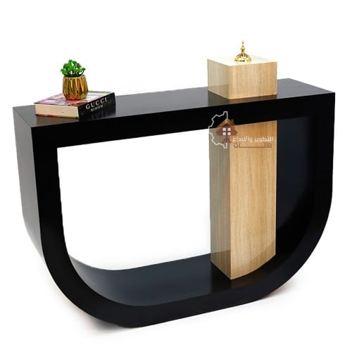طاولة مدخل كونسول بديل الرخام لون أسود مع لون بيج