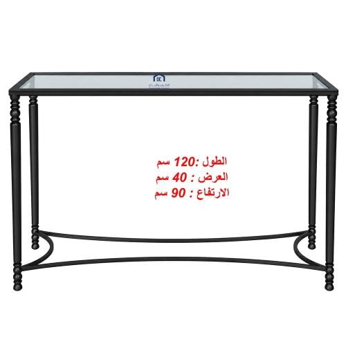 طاولة كونسول مدخل لون اسود زجاج اسود