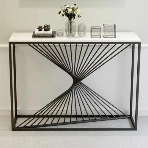 طاولة مدخل لون اسود وابيض 120طول×32عرض×100ارتفاع
