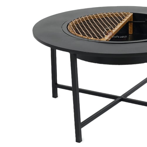 منقل حطب شكل دائري حديد لون اسود