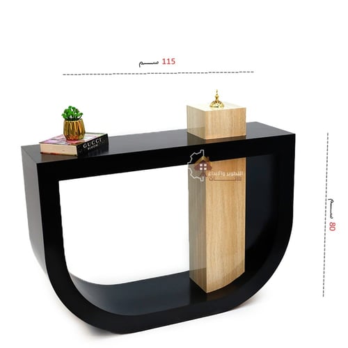 طاولة مدخل كونسول بديل الرخام لون أسود مع لون بيج