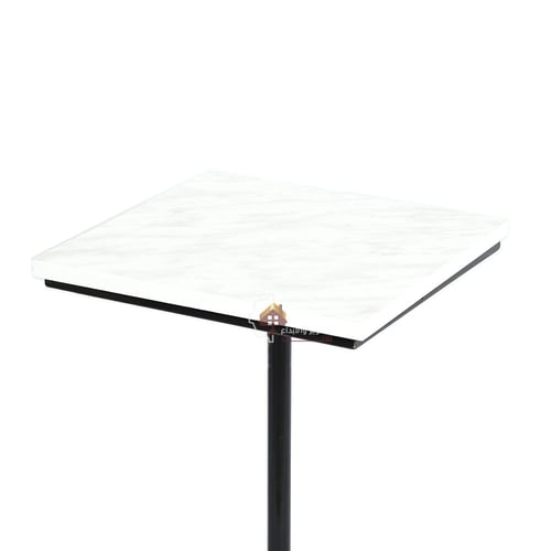 طاولة خدمة شكل مربع القاعدة حديد لون أسود والسطح خ...