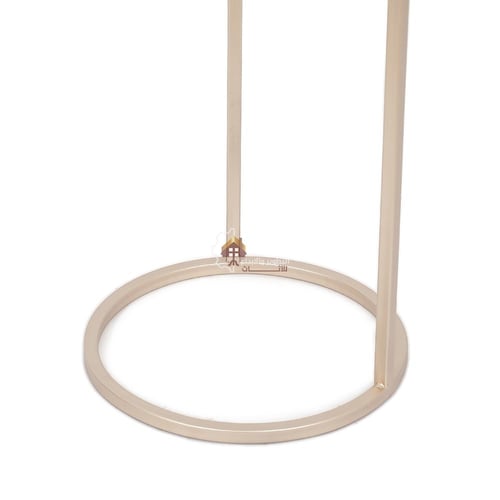 طاولة خدمة قاعدة حديد لون شمباني سطح زجاج اسود شفا...