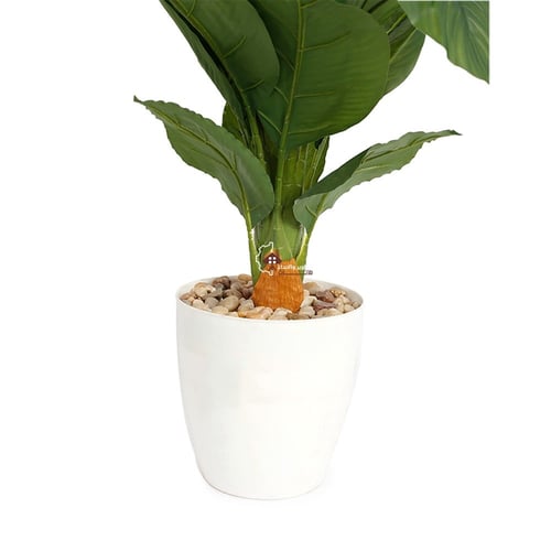 شجرة صناعي بمركن لون أبيض ارتفاع 150 سم