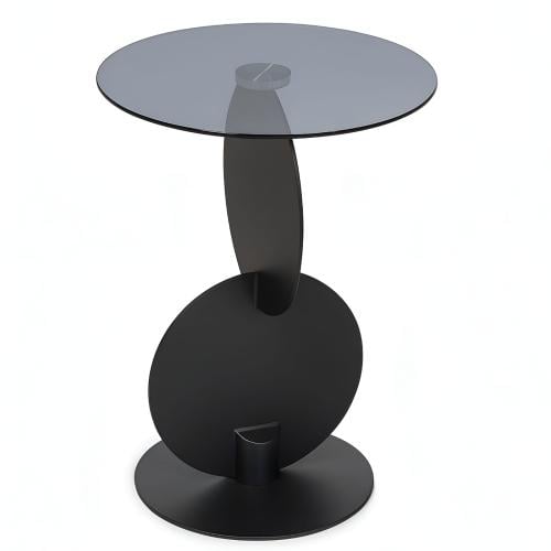 طاولة خدمة لون اسود سطح زجاج اسود شفاف