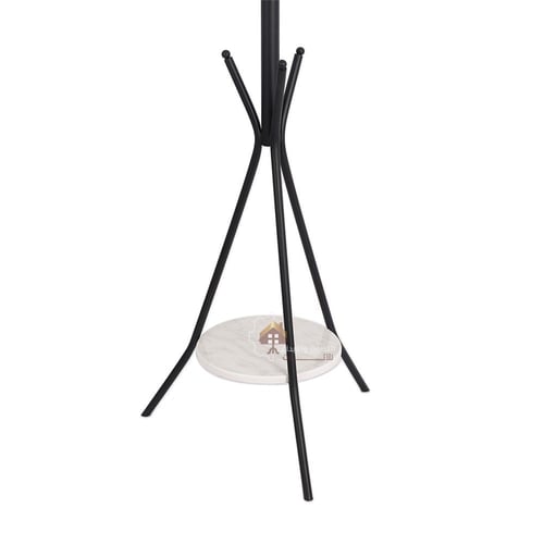 علاق ملابس قواعد حديد لون اسود مع رف للبخور