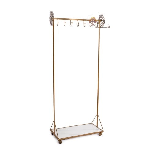 علاق ملابس القاعدة حديد لون ذهبي وسطح سيراميك لون...