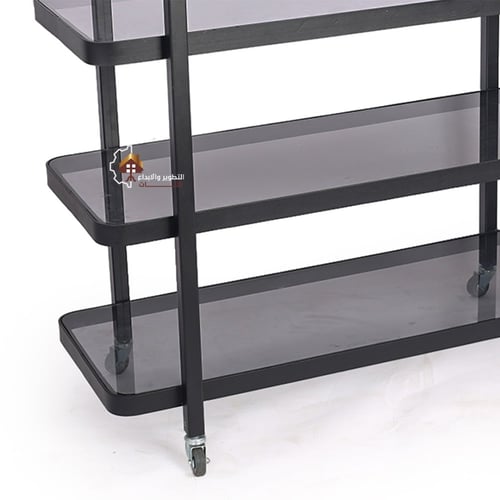 عربية تقديم ثلاثة دور حديد قواعد حديد لون اسود مع...