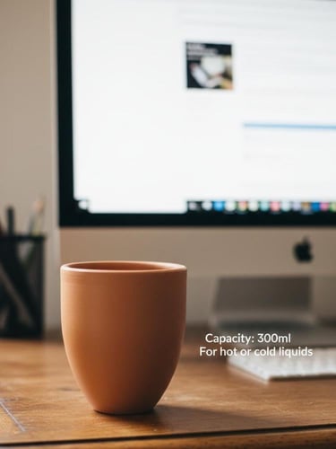 مجموعة اكواب الفخار الطبيعي 8 حبه