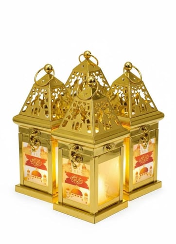 مجموعة فوانيس رمضان مع المدخنه اعلاه 4حبة