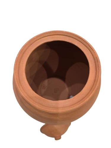 ترمس فخار طبيعي لمياه الشرب مع قاعده