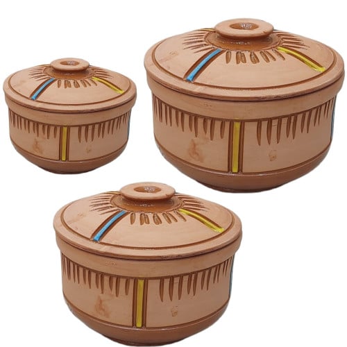 قدور فخار طقم مكون من 3 مقاسات مختلفه